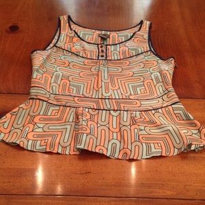 Anthropologie Fei abstract silk top